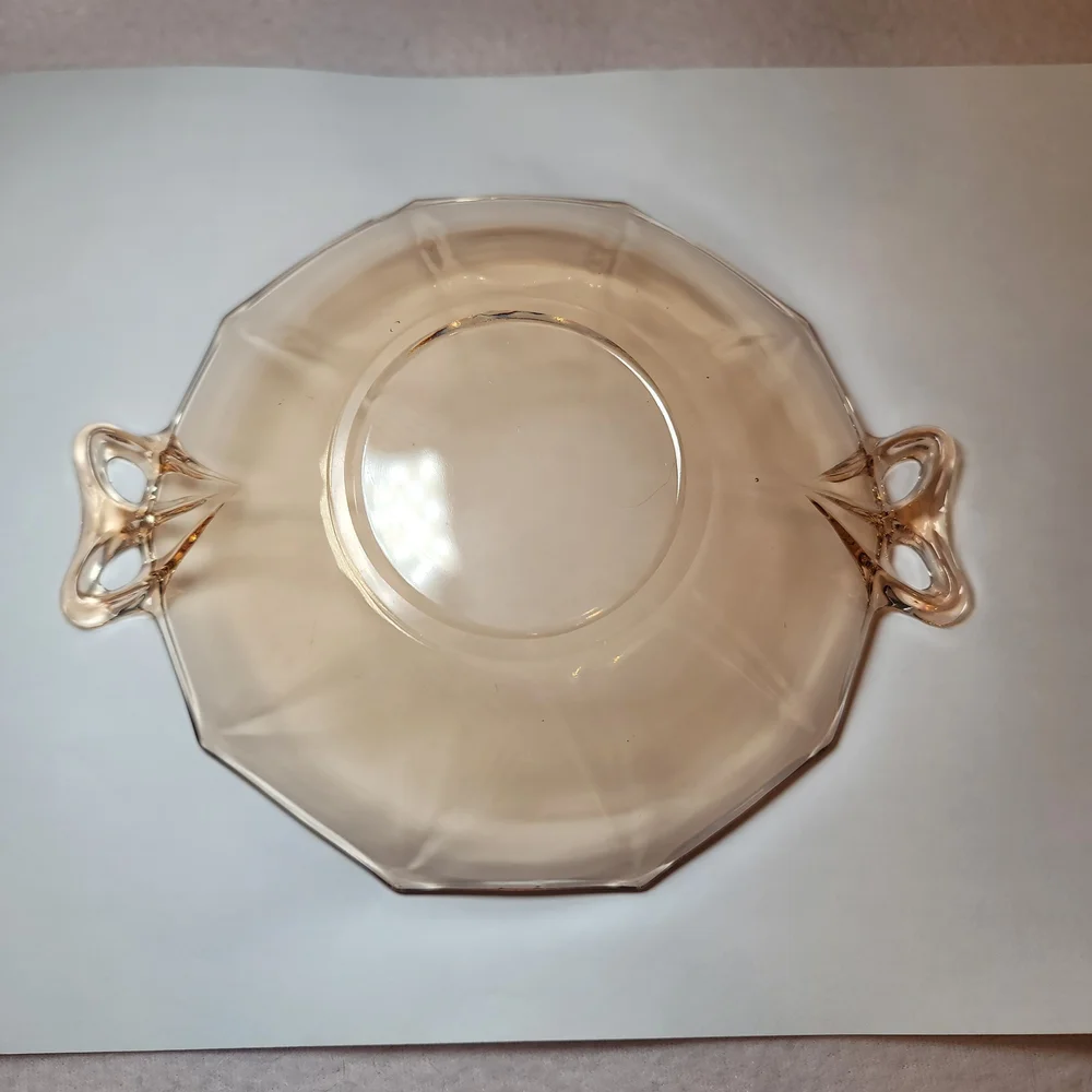 0824. Elegant 💜Amber Depression Glass w/ Handles ~ Serving Dish 💖Nice ~ 1 chip